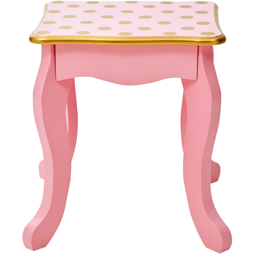 Teamson Kids Gisele Play Single Drawer Pink and Gold Polka Dot Prints Toy Vanity Set Image 5