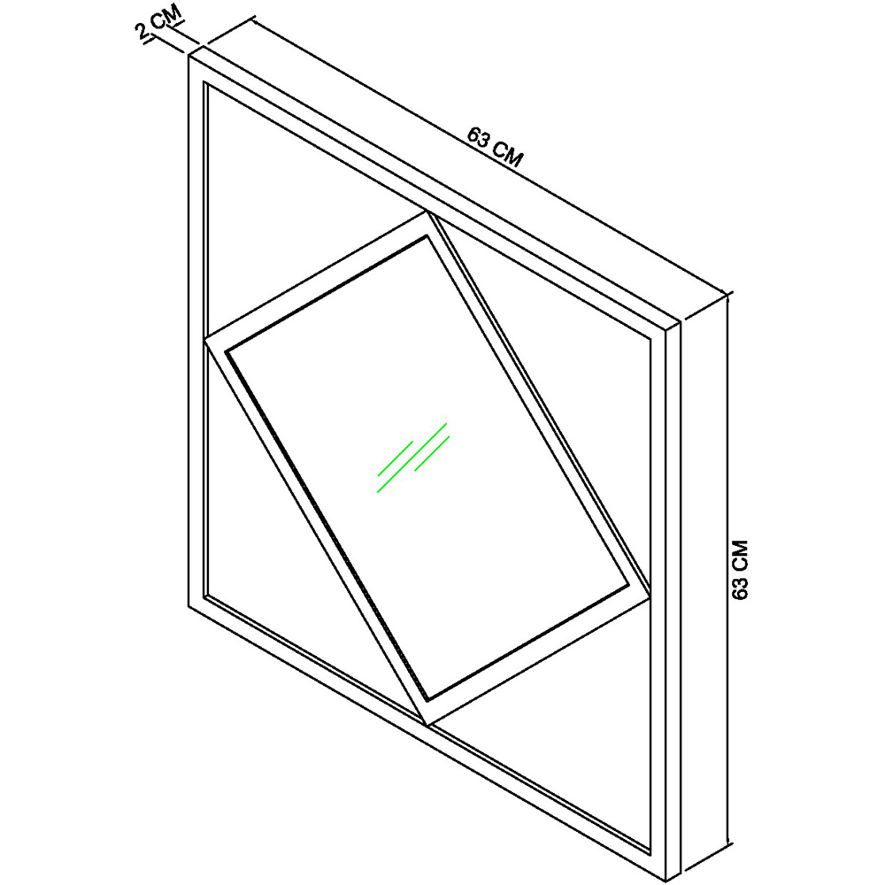Bentley Designs Renzo Zinc and Dark Grey Geometric Wall Mirror 63 x 63cm Image 5