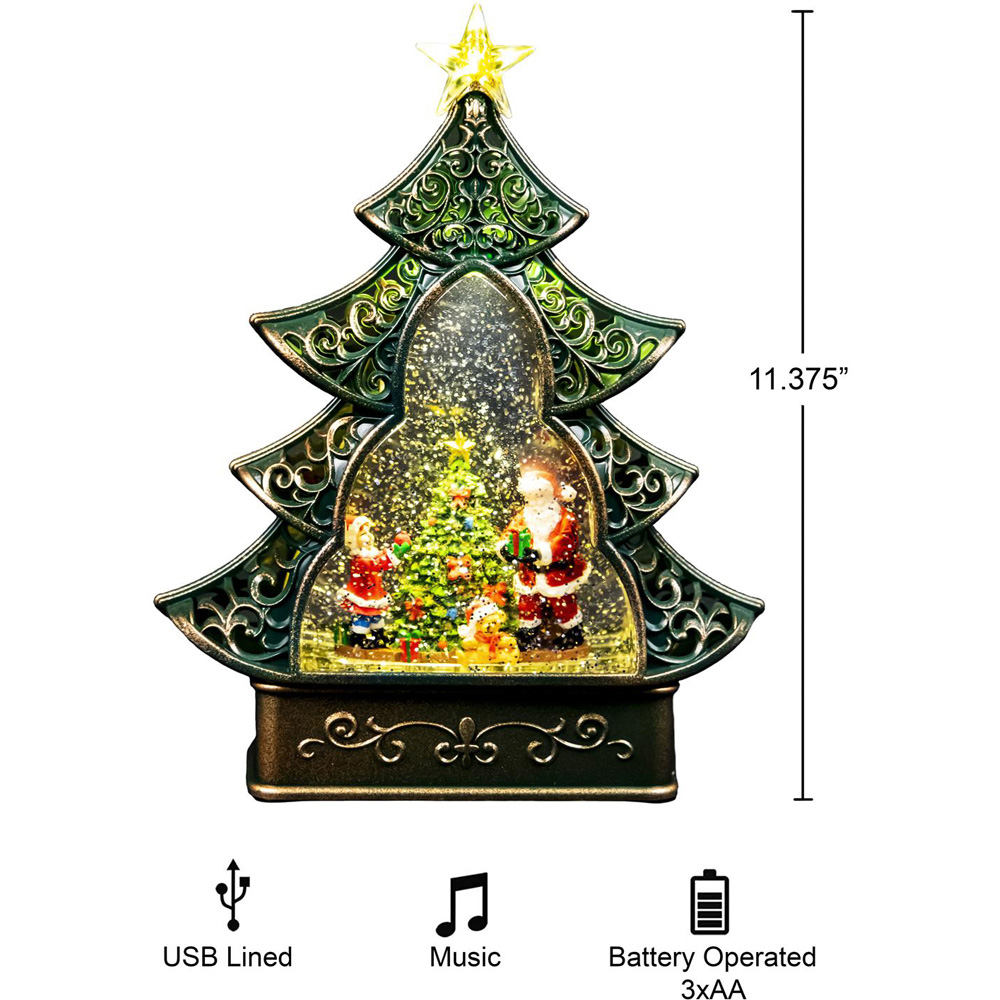 Shatchi Christmas Swirling Glittering Globe Lantern Image 4