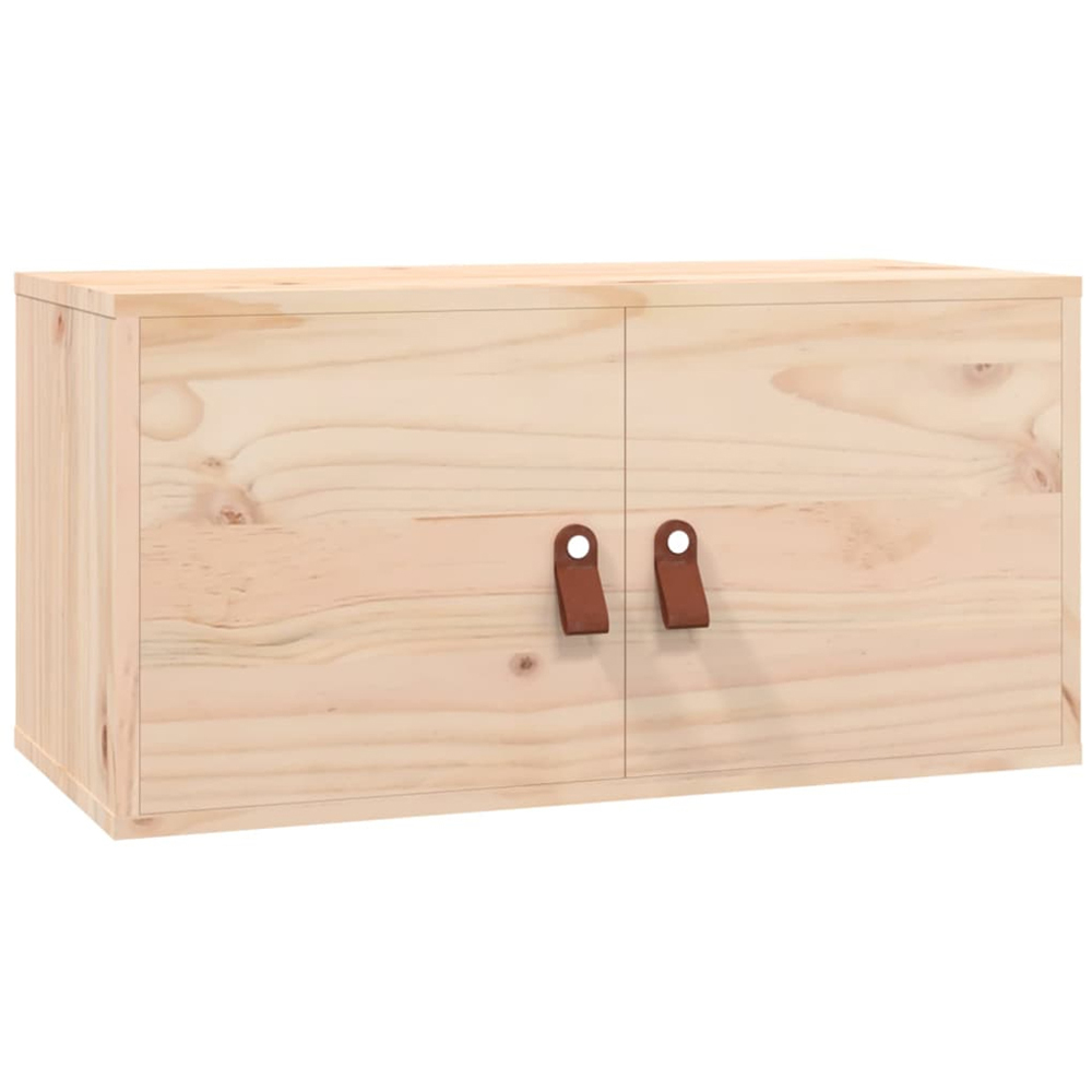 vidaXL 2 Door Natural Pine Wood Wall Cabinet Image 2