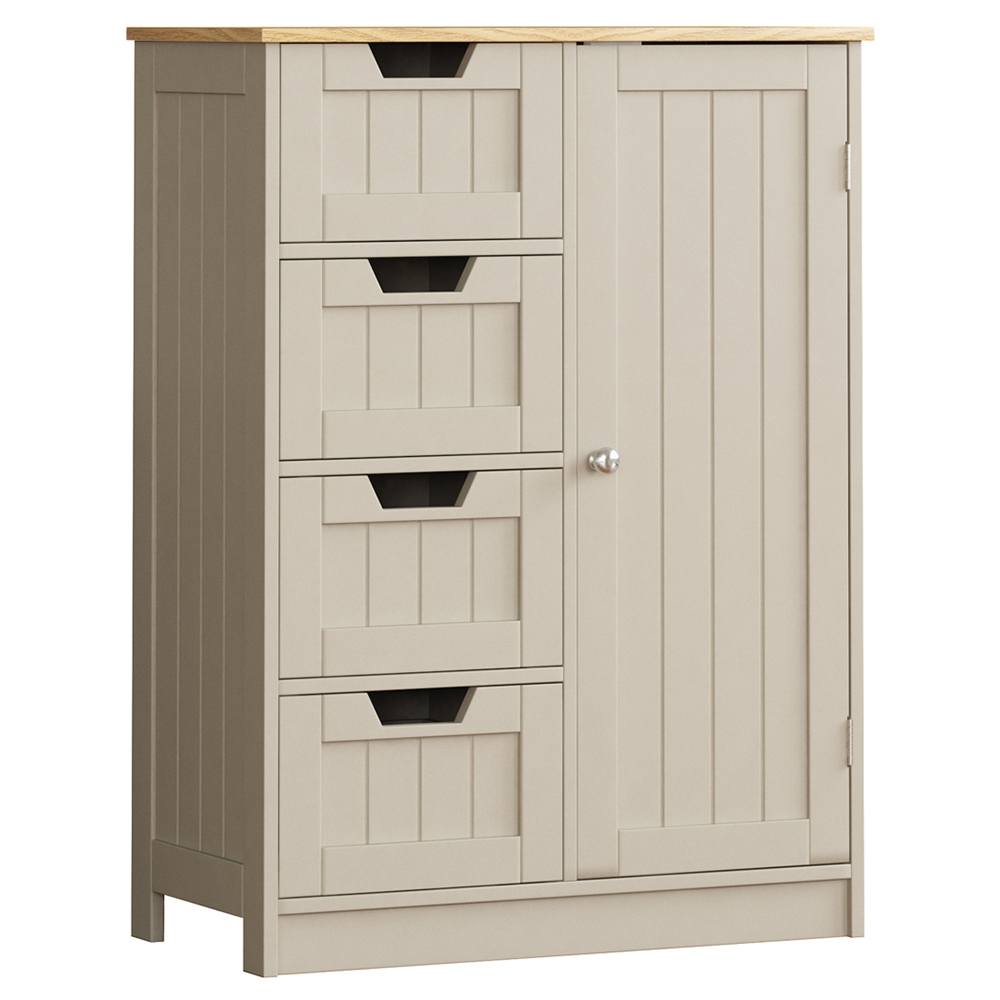 Lassic Bath Vida Priano Grey 4 Drawer Single Door Floor Cabinet Image 2