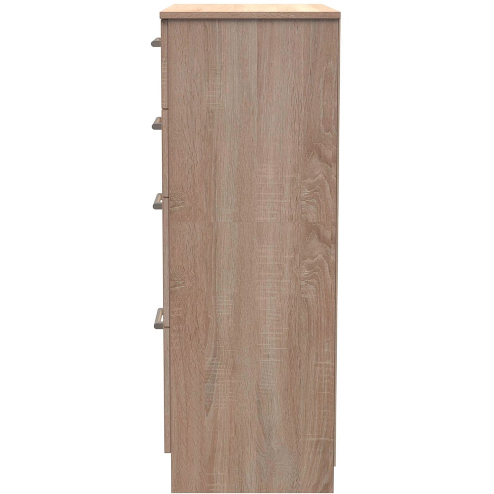 Crowndale Devon 4 Drawer Bardolino Oak Deep Chest of Drawers Image 4