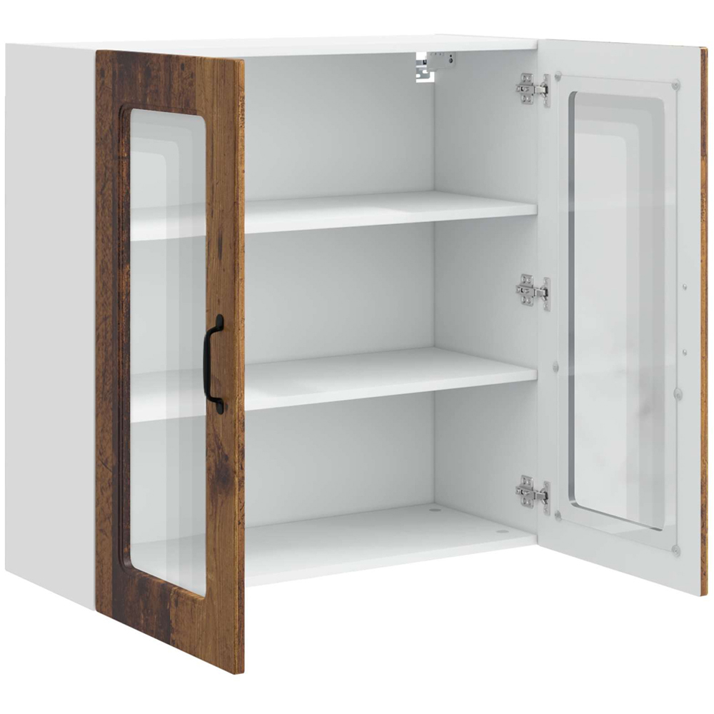 vidaXL 2 Glass Door Old Wood Kitchen Wall Cabinet Image 5