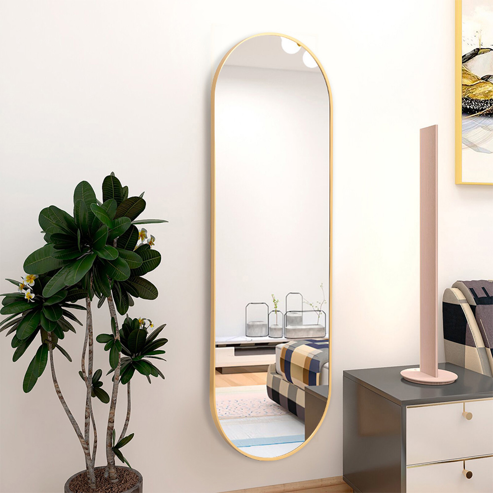 Living and Home Gold Oval Frame Full Length Wall Mirror 40 x 150cm Image 6