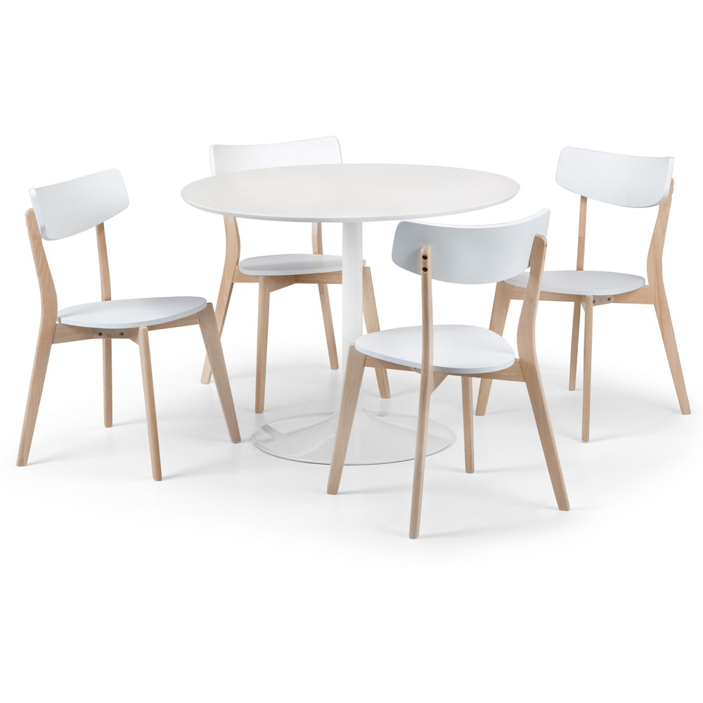 Julian Bowen Blanco 4 Seater Round Pedestal Dining Table White Image 3