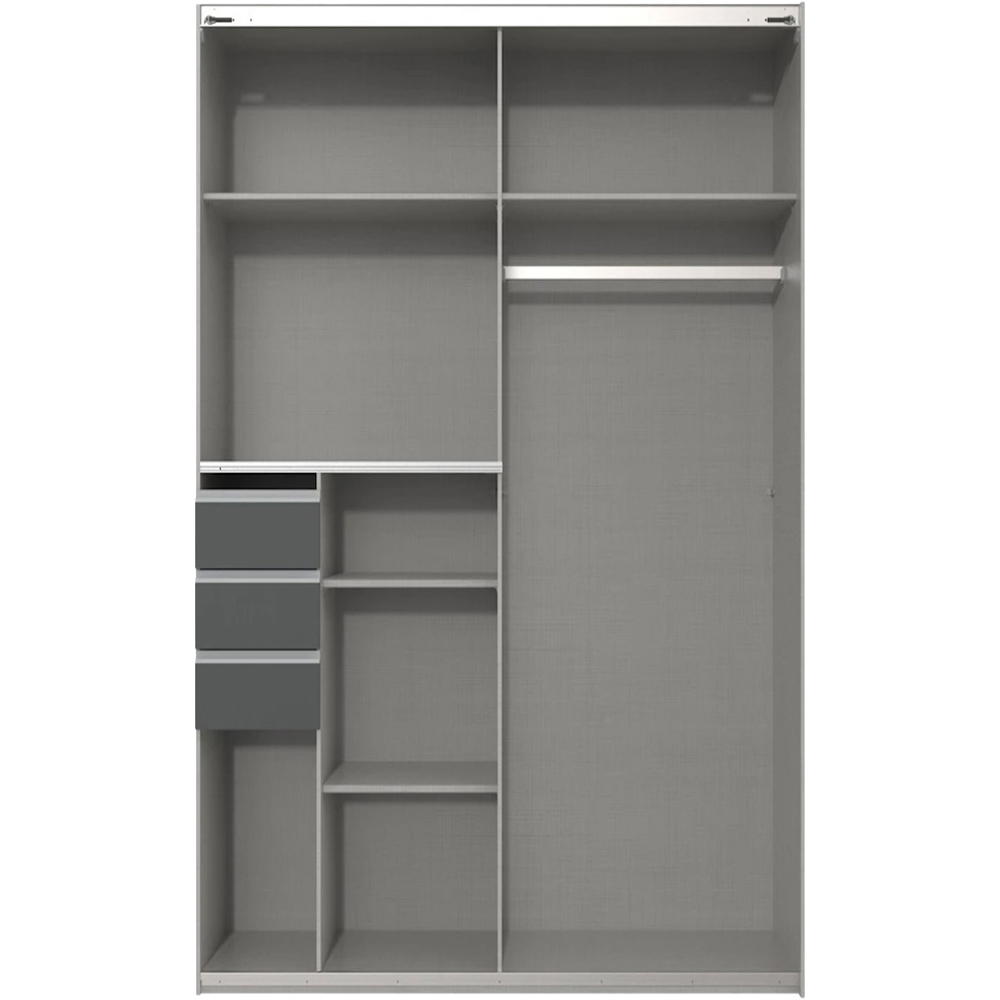TJ'S Saigon Single Mirror Sliding Door 3 Drawer White Wardrobe Image 4