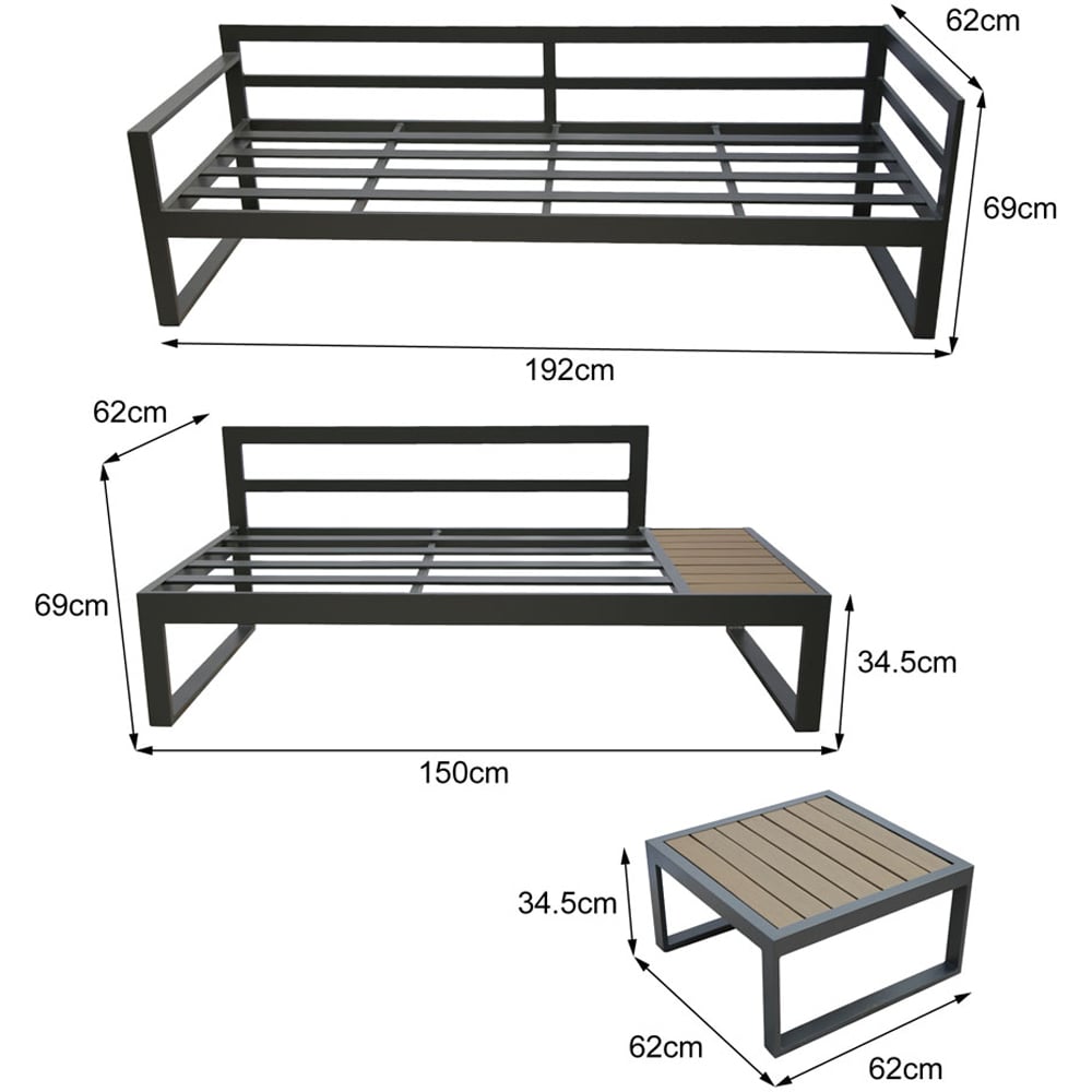 Maia 4 Seater Grey Modular Lounge Sofa Image 9