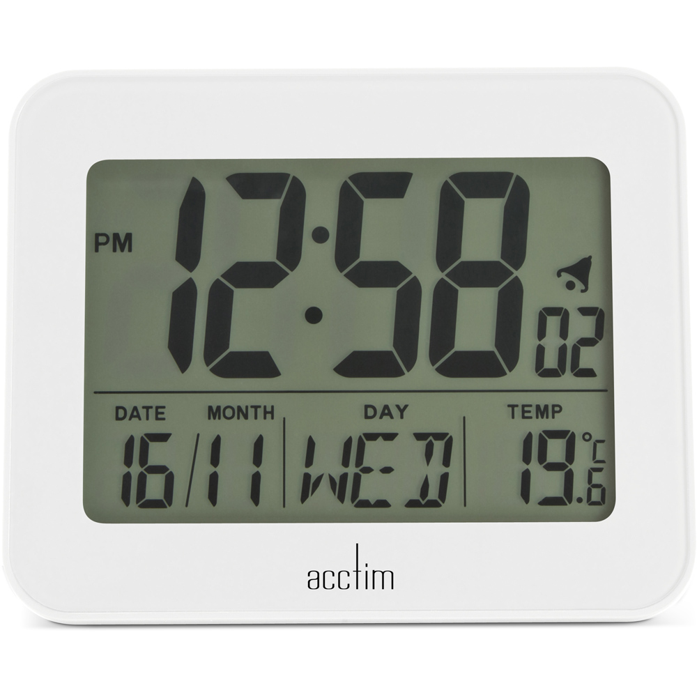 Acctim Otto White LCD Alarm Clock Image 2