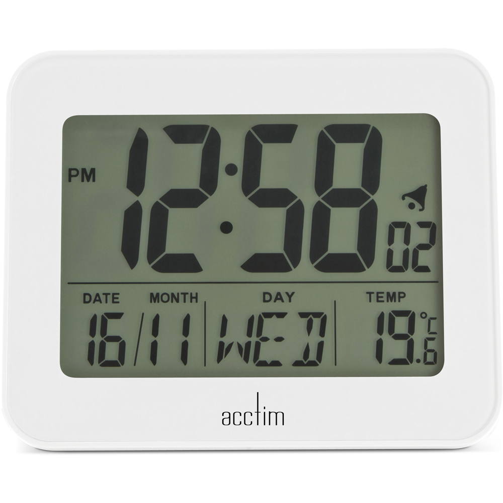 Acctim Otto White LCD Alarm Clock 8cm Image 2