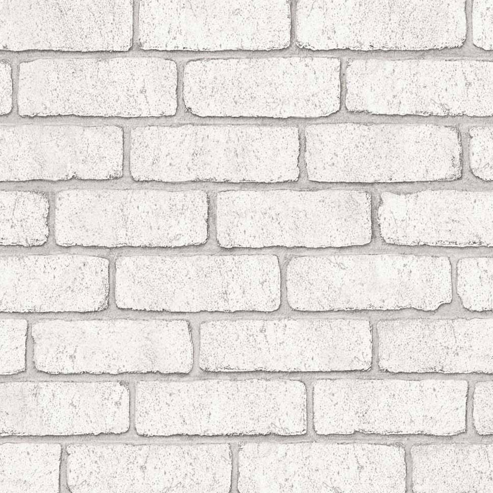 Fresco Mica Brick White Wallpaper Image 1