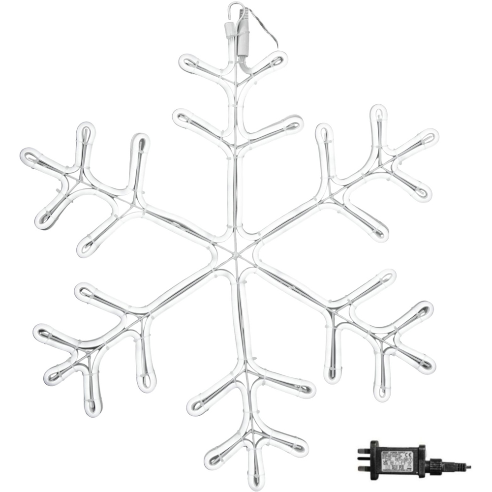Samuel Alexander Blue and Cool White LED Neon Flex Christmas Snowflake 59cm Image 2