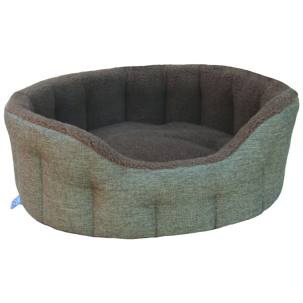 P&L Medium Tweed Basket Weave Dog Bed Image 1