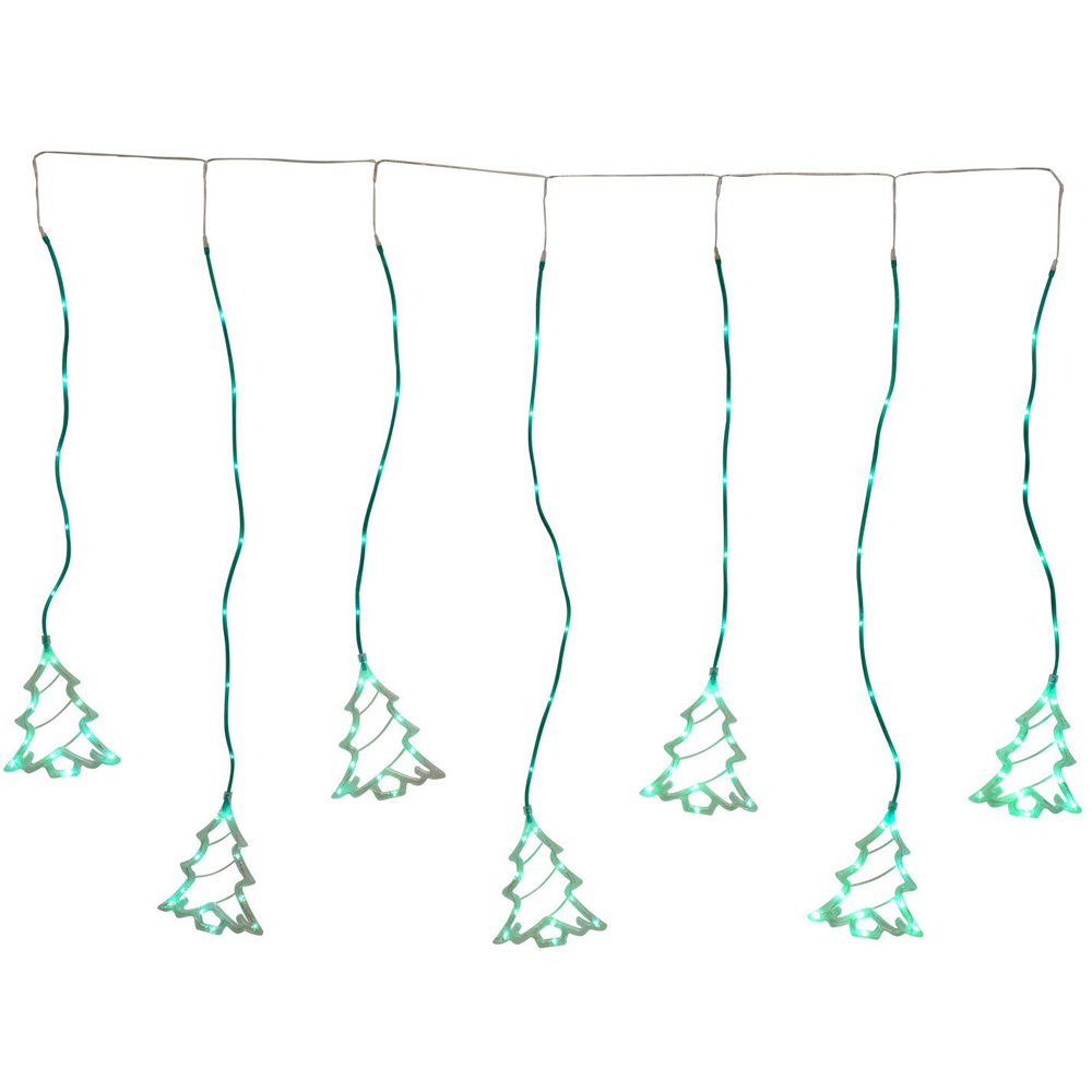 160 LED Christmas Tree Curtain Lights Green Image 2