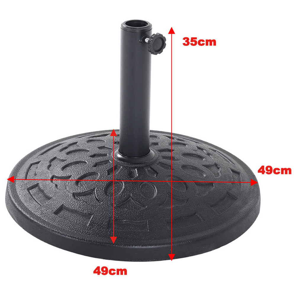 Living and Home Black Round Crank Tilt Parasol with Round Base 3m Image 9