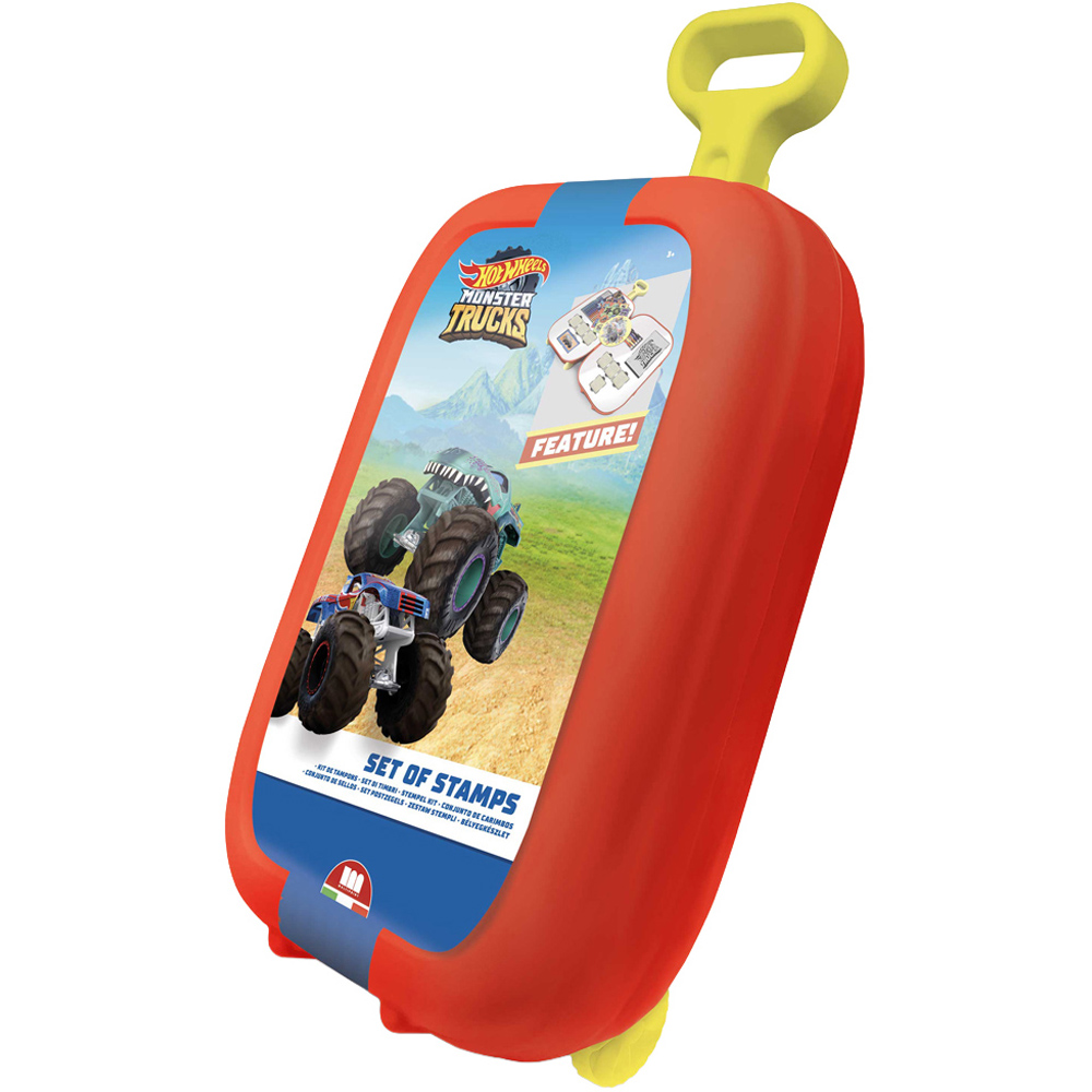 Multiprint Hot Wheels Monster Trucks Kids Colouring and Stamp Trolley Set Image 1