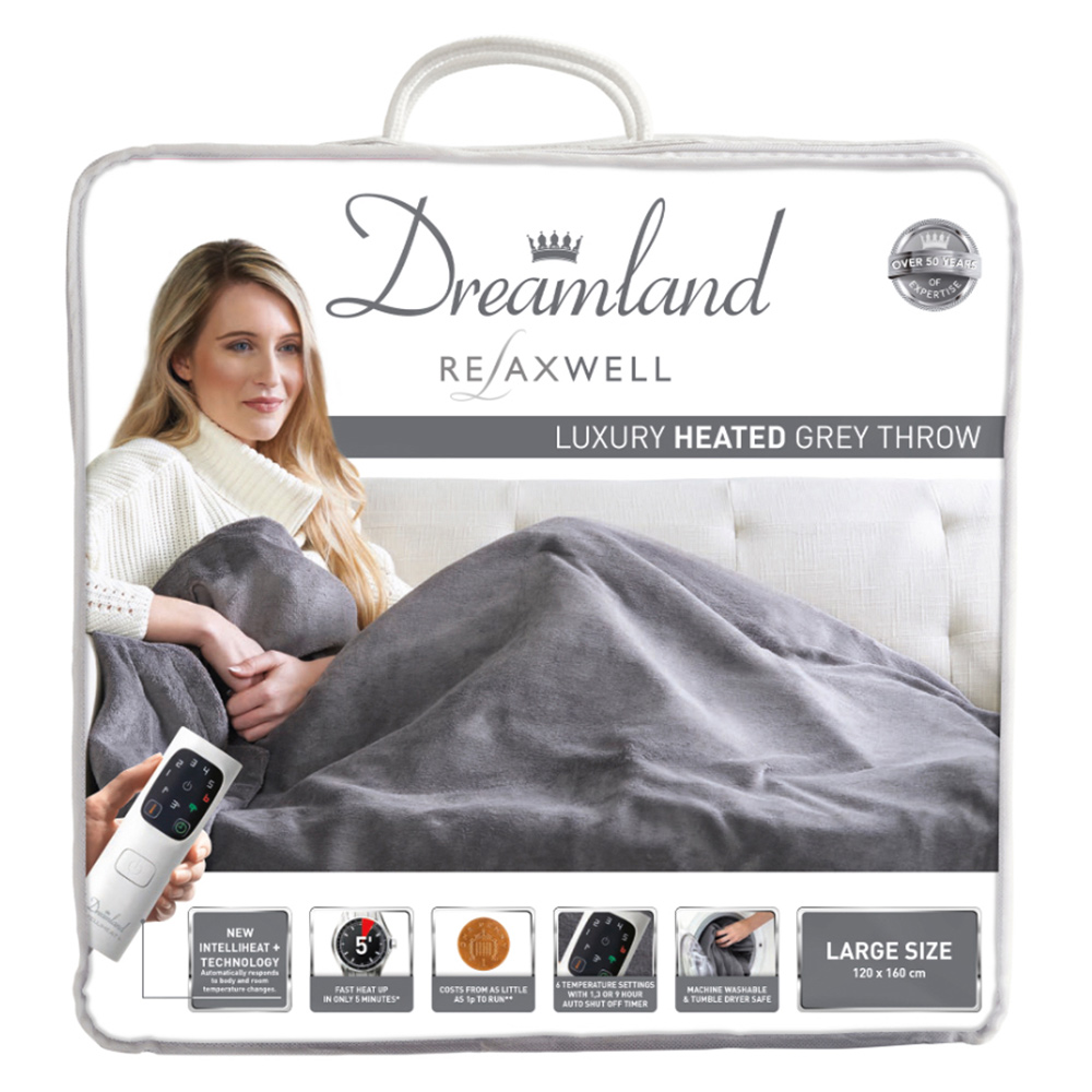 Dreamland Luxury Grey Heated Electric Blanket 120 x 160cm Image 6
