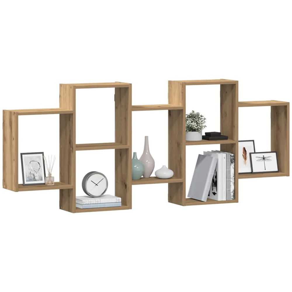 vidaXL 159 x 18 x 65cm Artisan Oak Wall Shelf Image 2