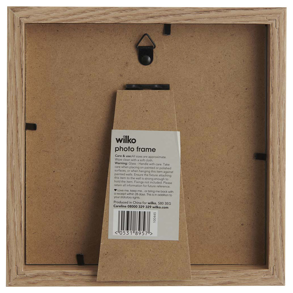 Wilko Square New Light Wood Effect Photo Frame 6 x 6inch Image 3