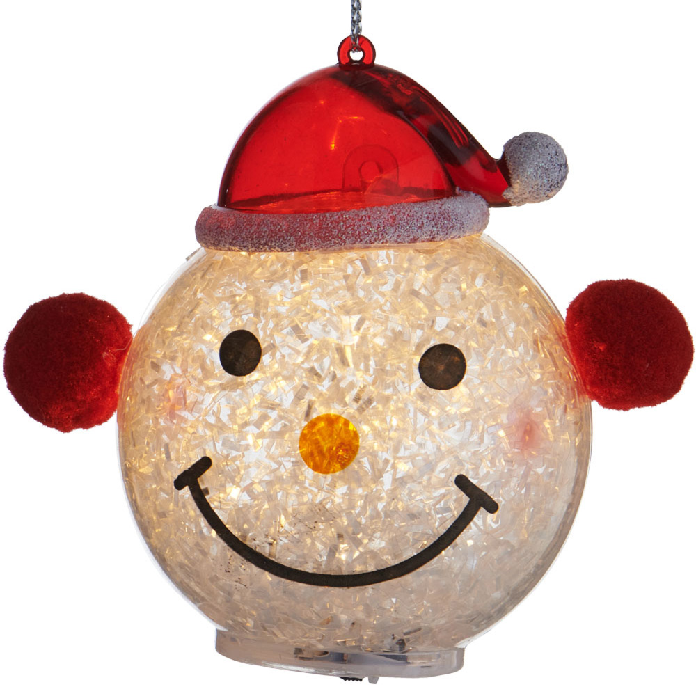 Wilko LED B/O Snowman Bauble Image 2