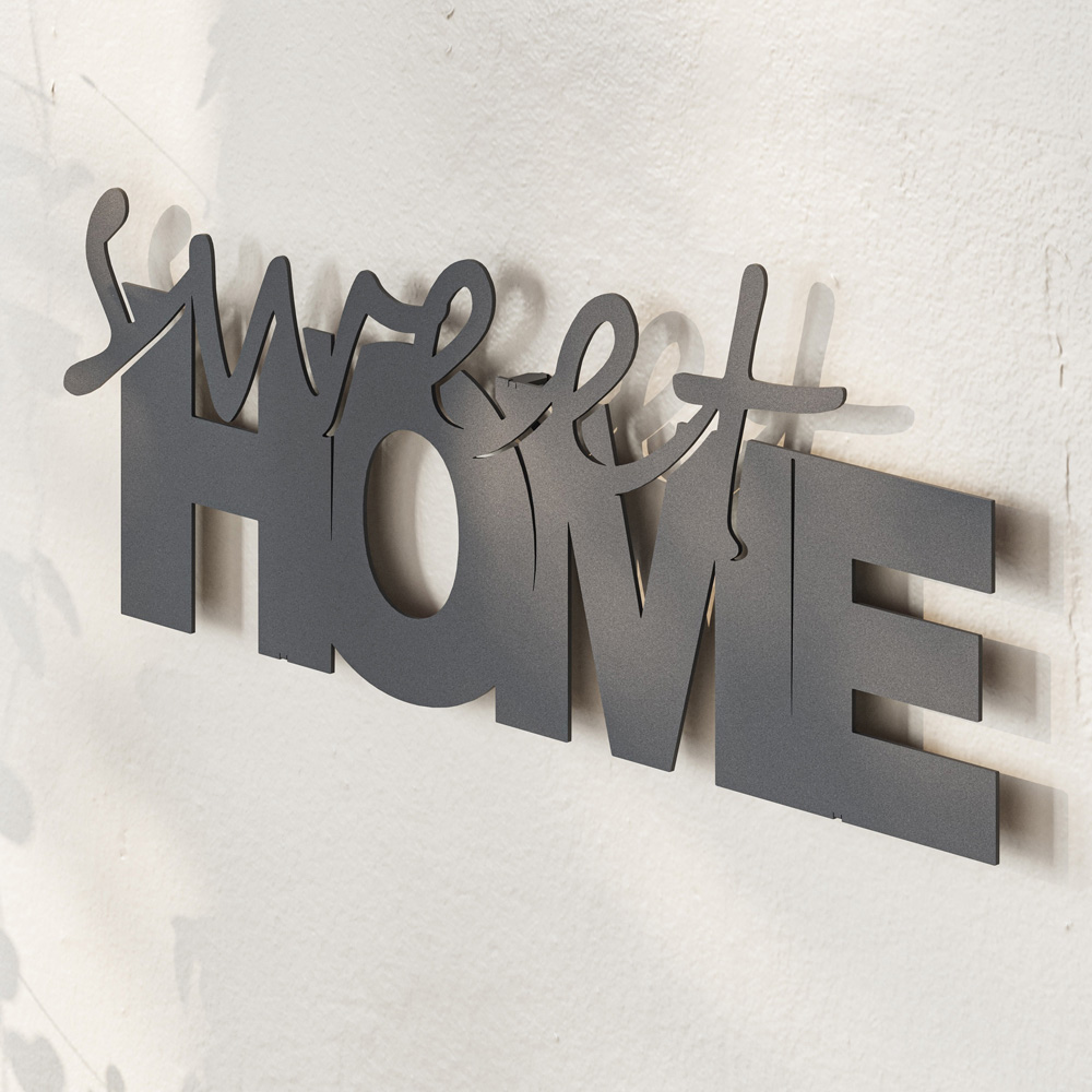 Decortie Black Metal Brass Core Sweet Home Wall Art Image 2