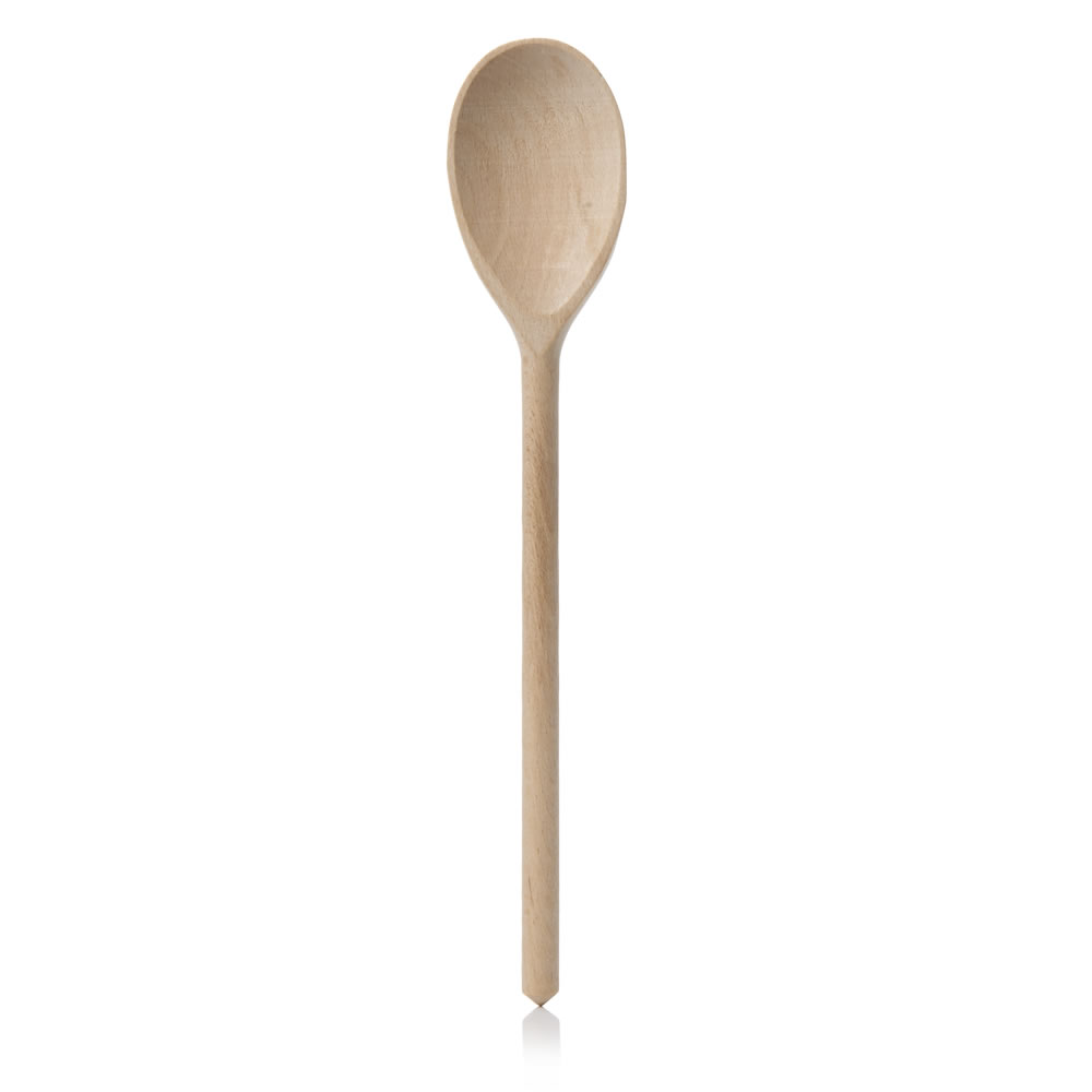 Wilko 30cm Waxed Beech Wooden Spoon Image