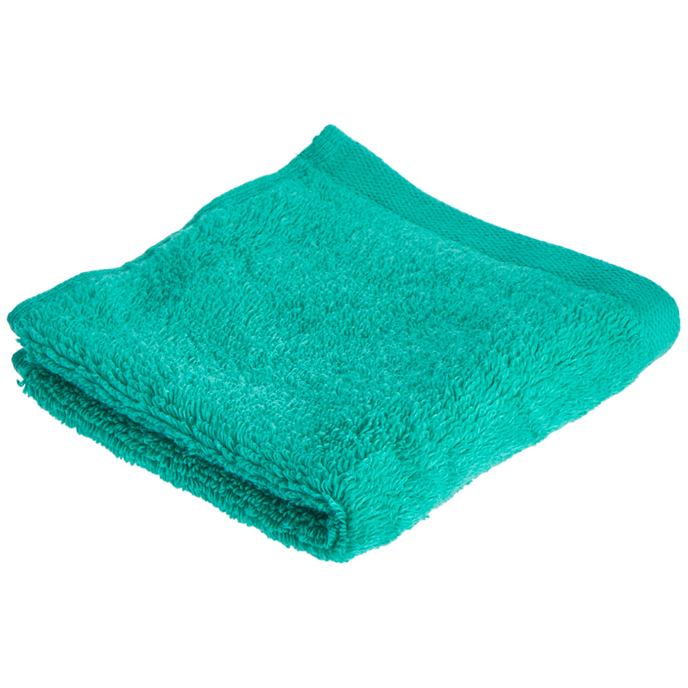Wilko Supersoft Cotton Turquoise Facecloths 2 Pack Image 1