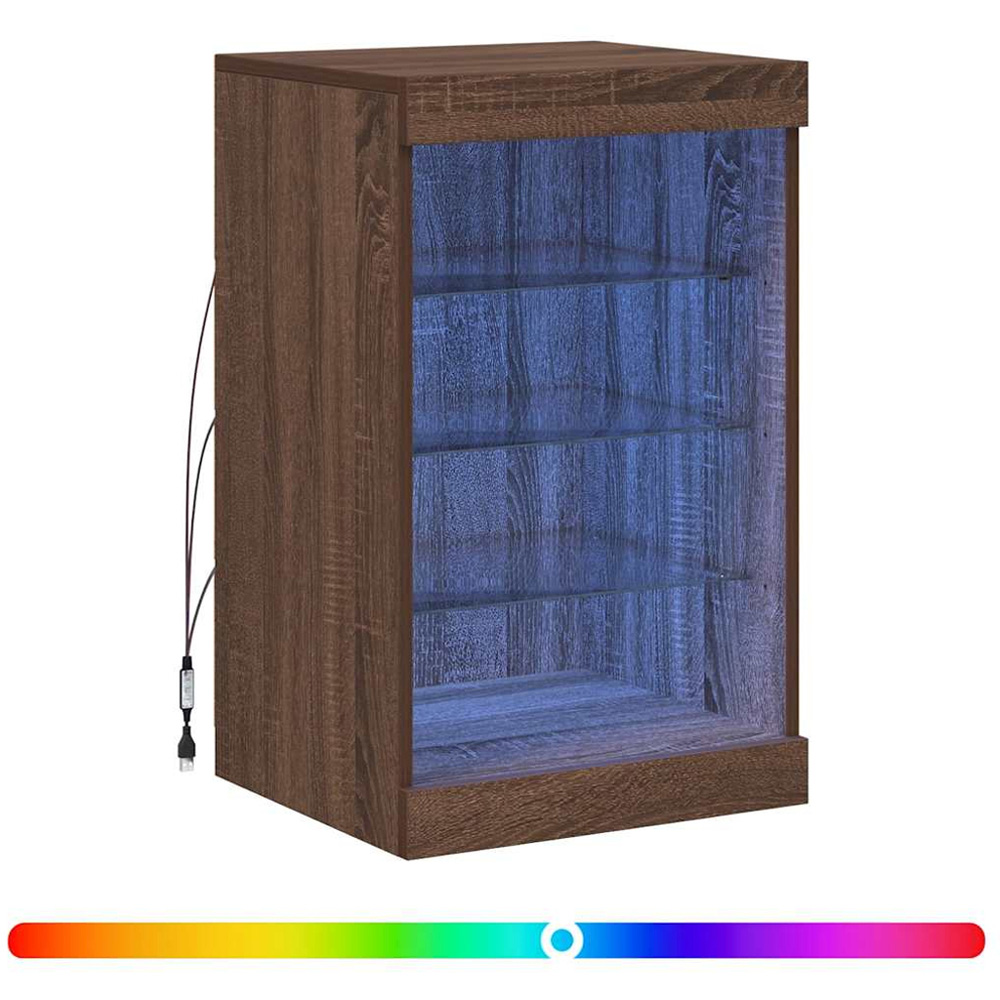 vidaXL 4 Shelf Brown Oak Sideboard with RGB LED Lights Image 2