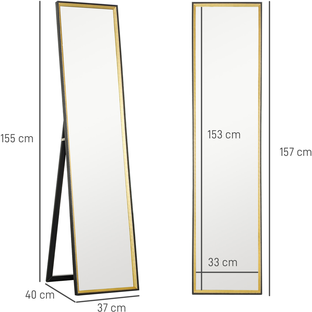 Portland Black Full Length Mirror 157 x 37cm Image 9