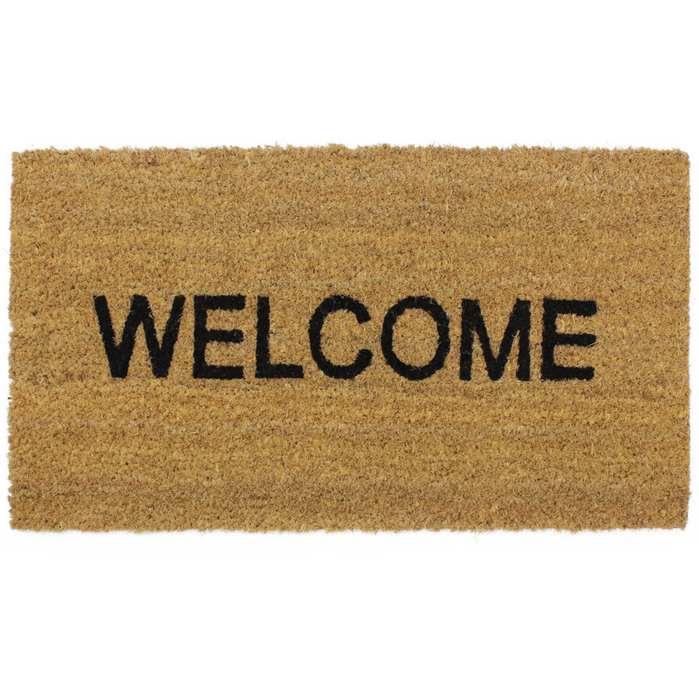 JVL Latex Coir Welcome Doormat 33.5 x 60cm Image 1