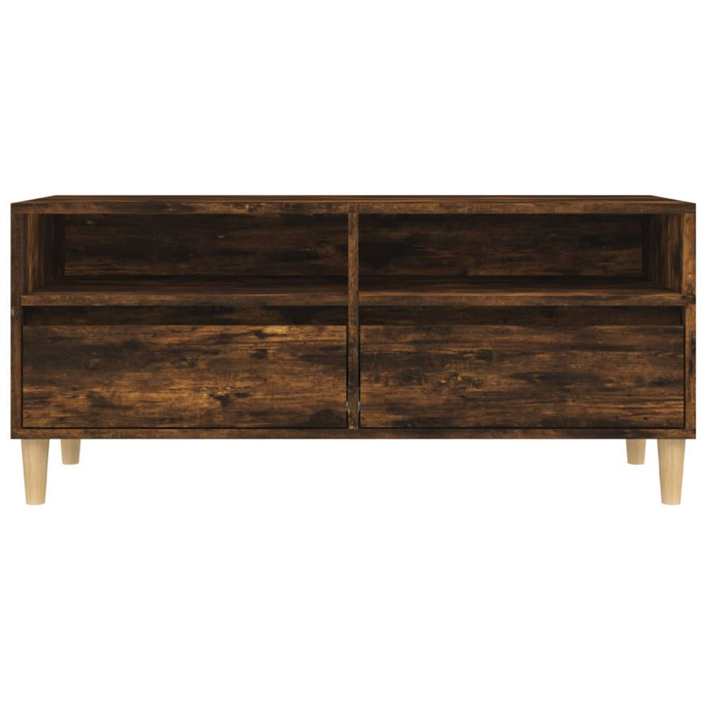vidaXL 2 Drawer 2 Shelf Smoked Oak TV Cabinet Image 6