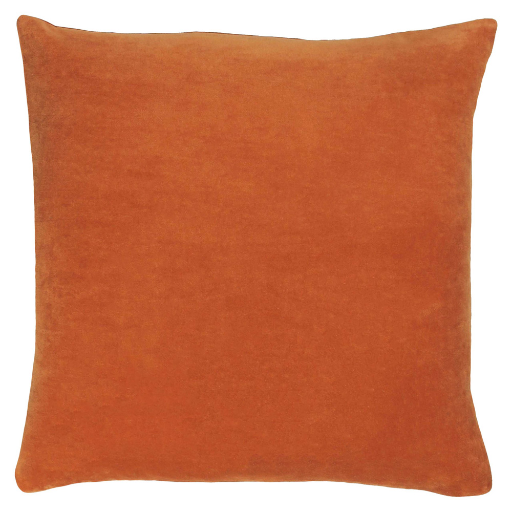 furn. Solo Orange Velvet Cushion Image 1