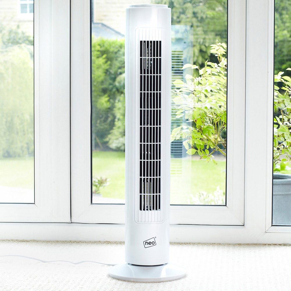 Neo White Free Standing Tower Fan 29 inch Image 2