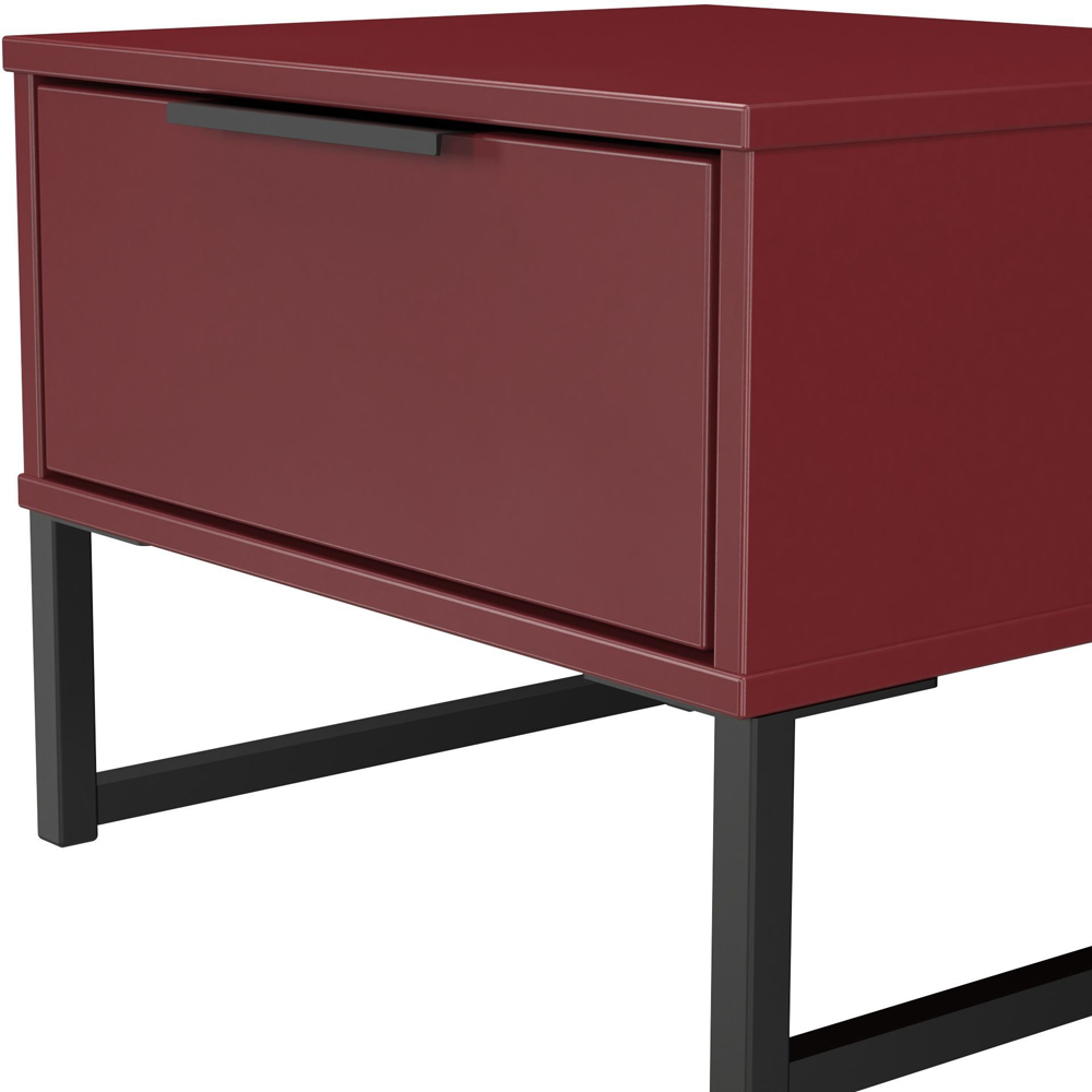 Crowndale Hong Kong Single Drawer Red Matt Side Table Ready Assembled Image 5