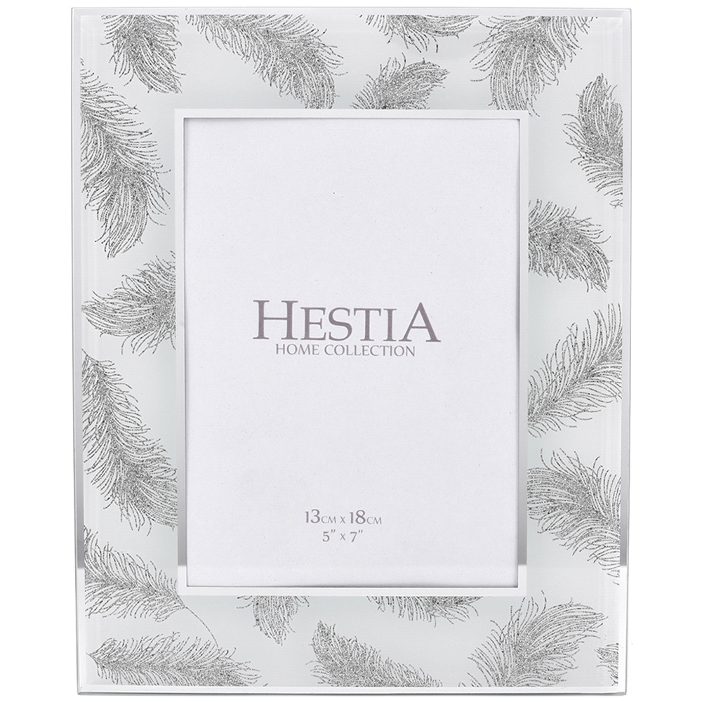 Premier Housewares Hestia Grey Feathers Print Frame 5 x 7 Inch Image 1