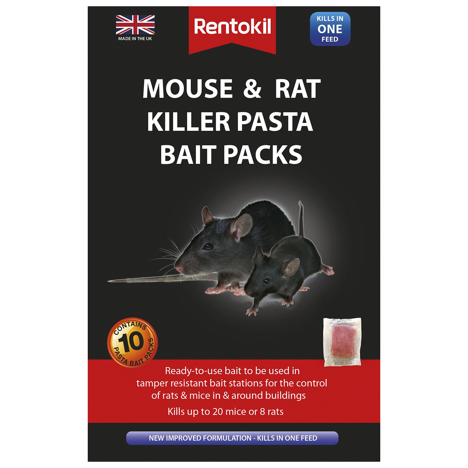Pack of Rentokil Mouse and Rat Killer Pasta Bait Image 1