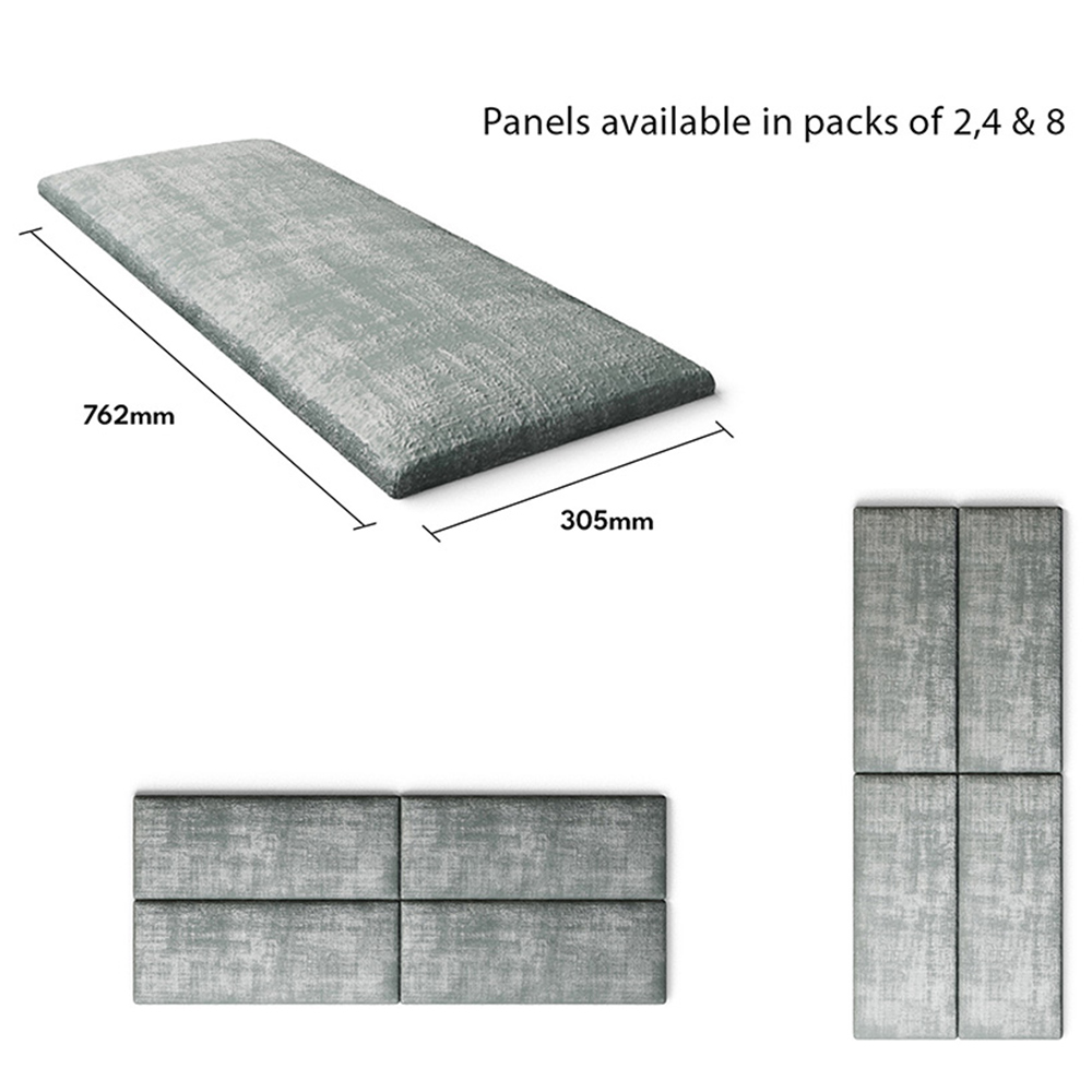 Aspire EasyMount Platinum Distressed Velvet Upholstered Wall Mounted Headboard Panels 2 Pack Image 5