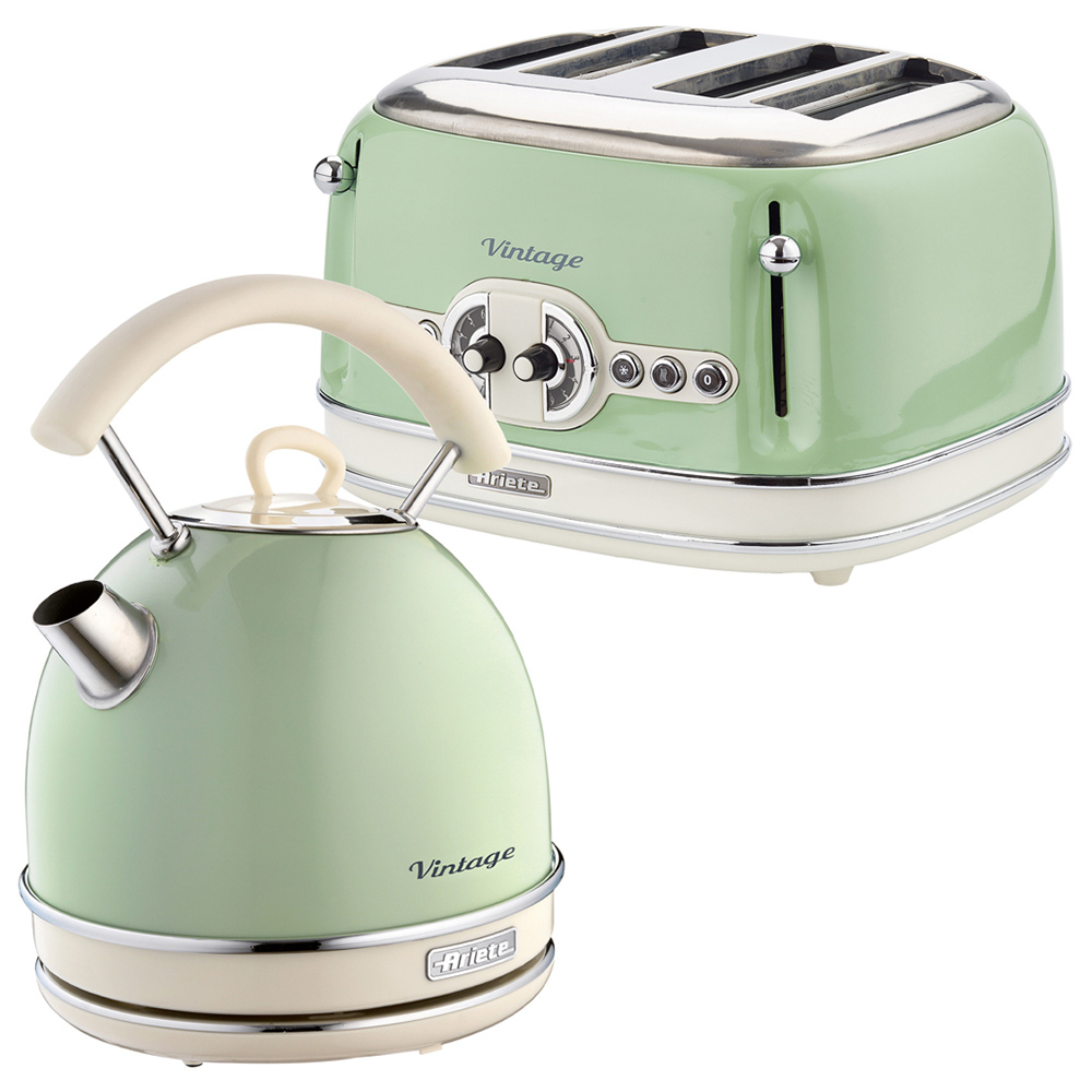 Ariete ARPK40 Green Kettle and 4 Slice Toaster Set Image 1