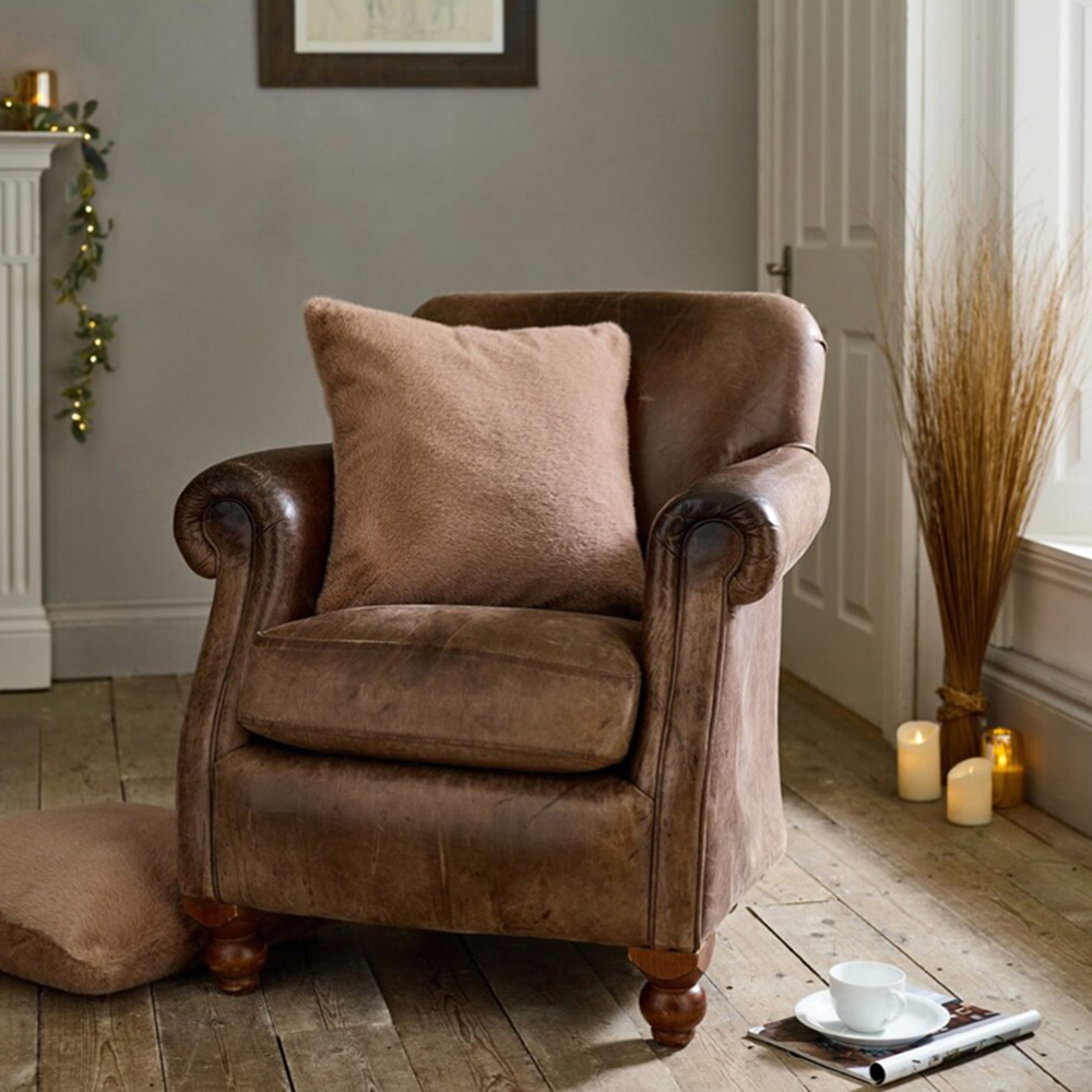 Deyongs Ashford Caramel Plush Polyester Cushion 50 x 50cm 2 Pack Image 2