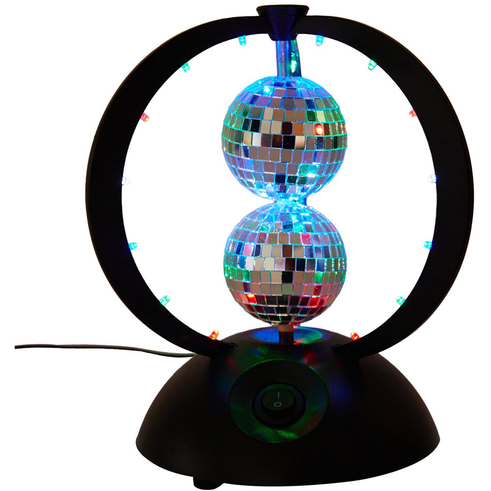 LED Disco Mirror Ball Light - Black and Chrome Image 7