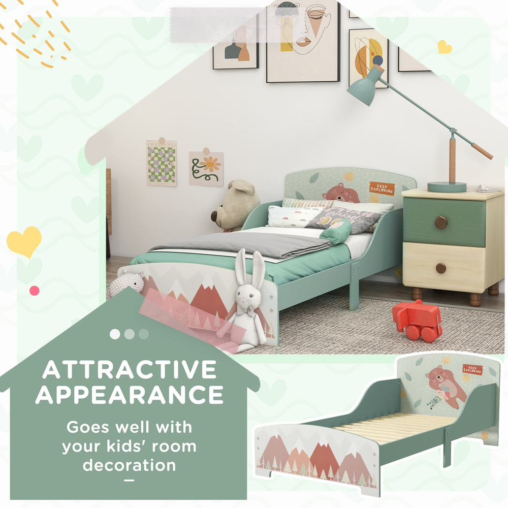 Playful Haven Single Green Kids Toddler Bed Image 4