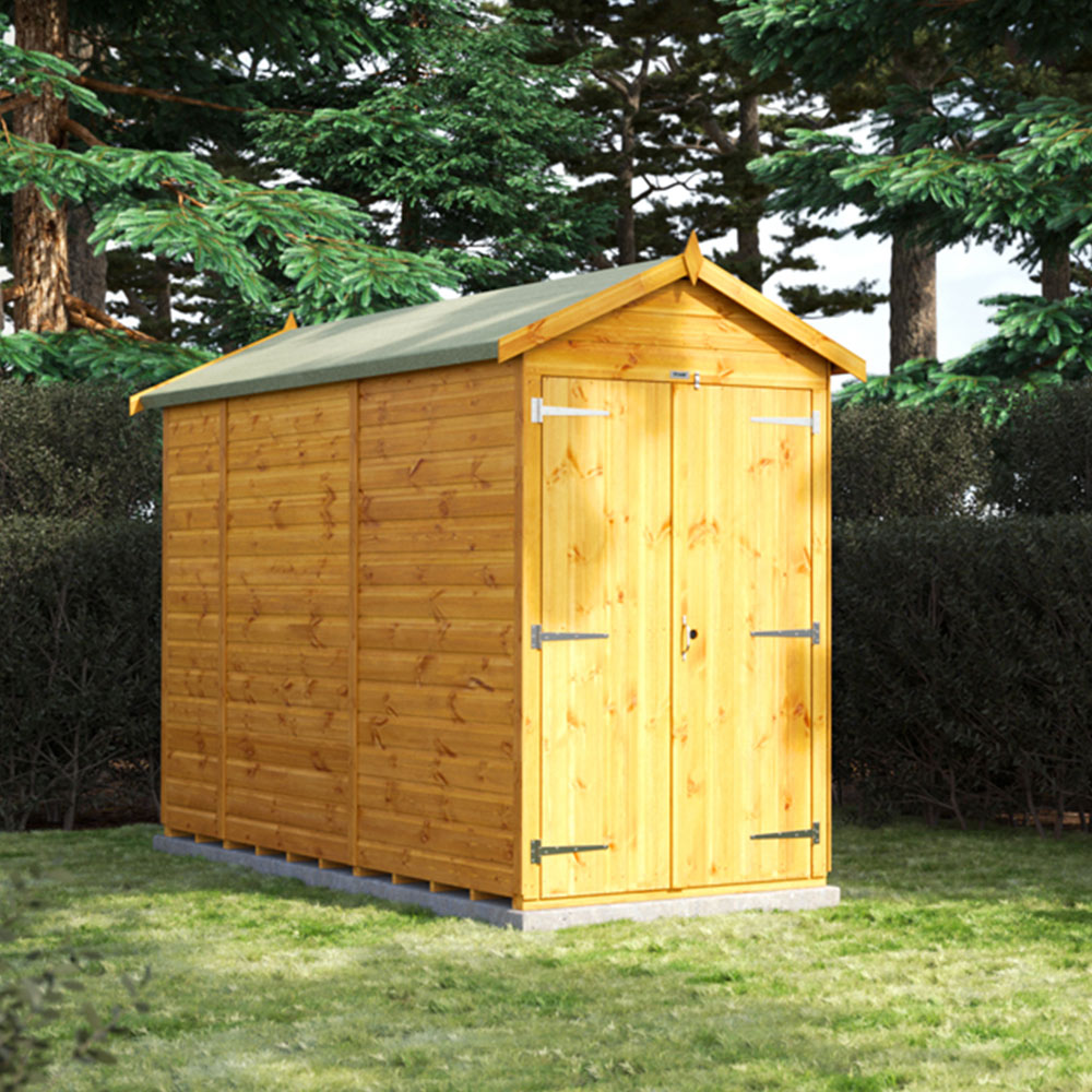 Power Sheds 10 x 4ft Double Door Apex Wooden Shed Image 2