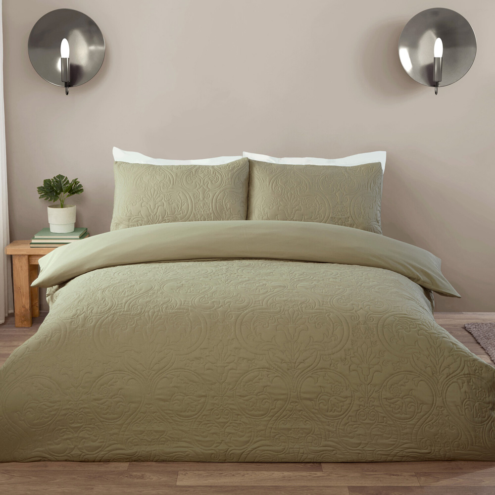 Sanderson Pinsonic Duvet Set Green Superking Image 1