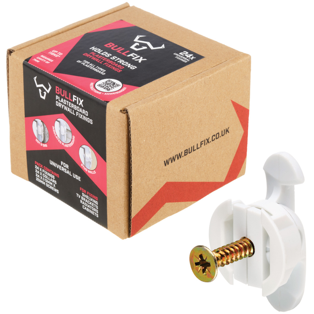 Bullfix Universal Heavy Duty Pro Plasterboard Fixings 24 Pack Wilko