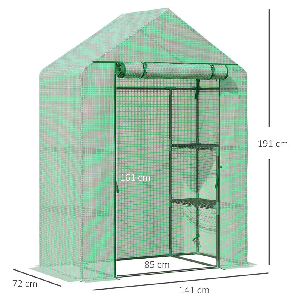Outsunny Green PE 4.6 x 2.4ft Walk In Portable Mini Greenhouse Image 9