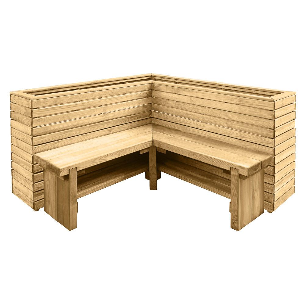 Forest Garden Double Corner Sleeper Bench 1.2m Image 2