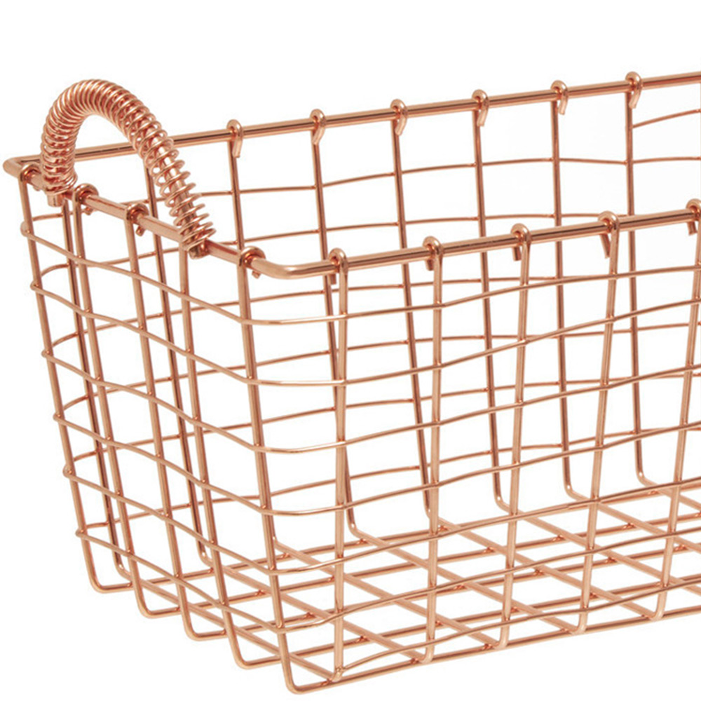 Premier Housewares Vertex Copper Finish Rectangular Basket Image 6