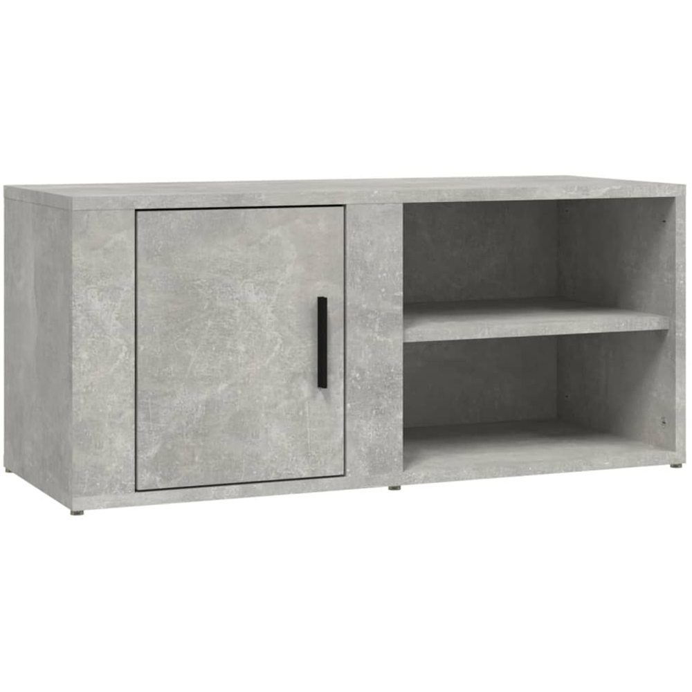 vidaXL Single Door 2 Shelf Concrete Grey TV Cabinet Set of 2 Image 2