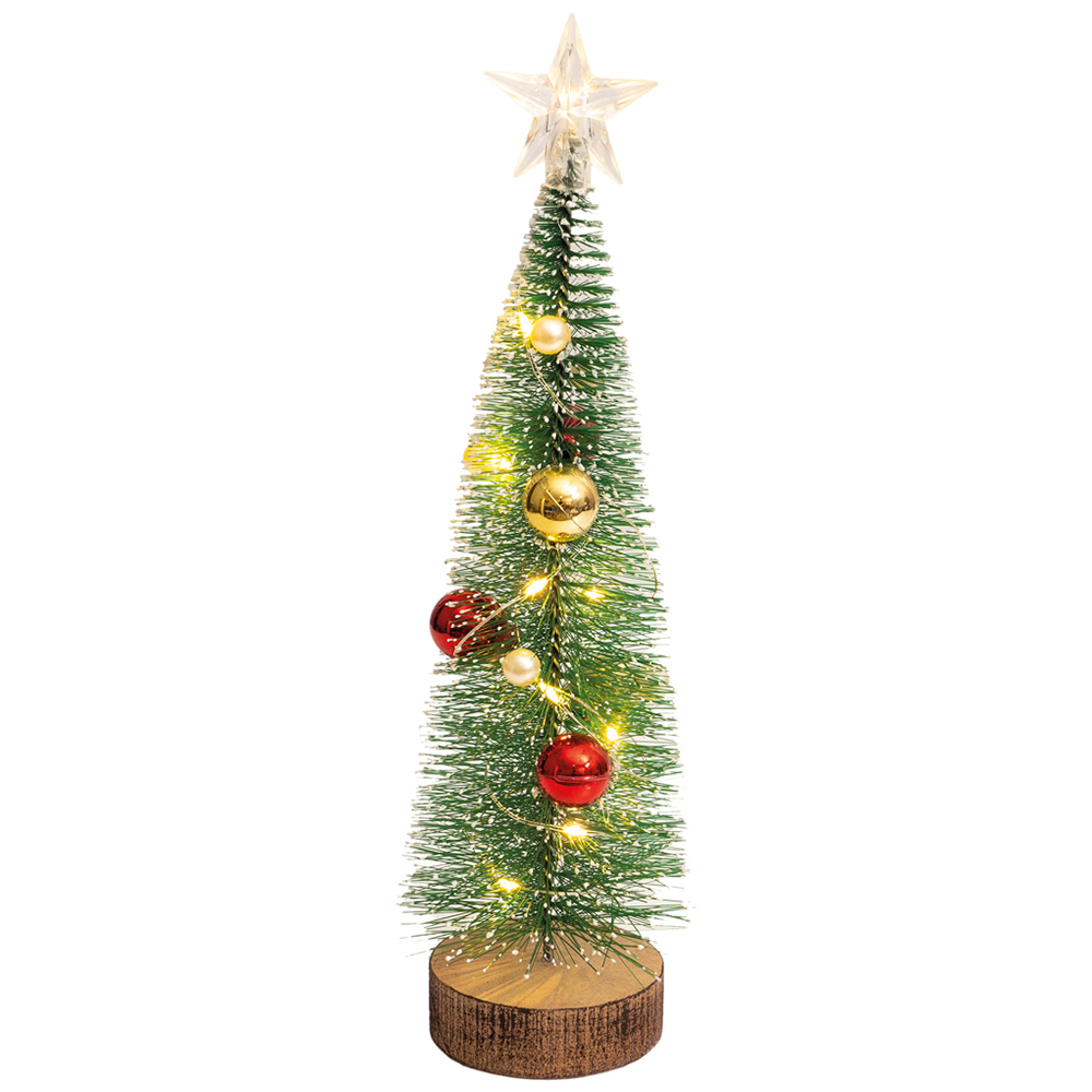 Xmas Haus Multicolour Wooden Festive Lights Mini Christmas Tree Image 1