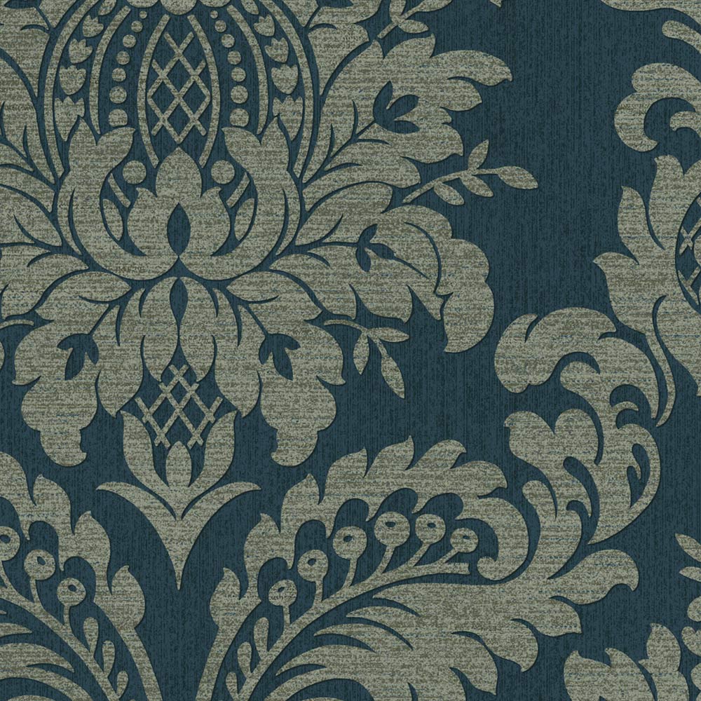 Boutique Archive Damask Teal and Gold Wallpaper Image 3