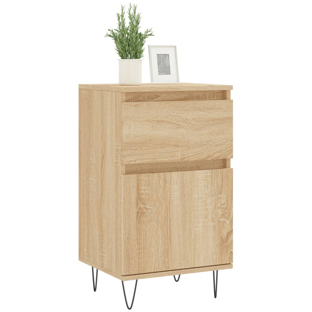 vidaXL Single Door Single Drawer Sonoma Oak Sideboard Image 3